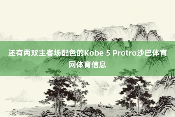 还有两双主客场配色的Kobe 5 Protro沙巴体育网体育信息