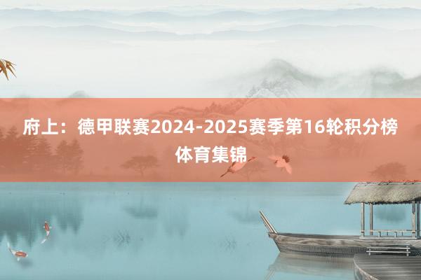 府上：德甲联赛2024-2025赛季第16轮积分榜体育集锦