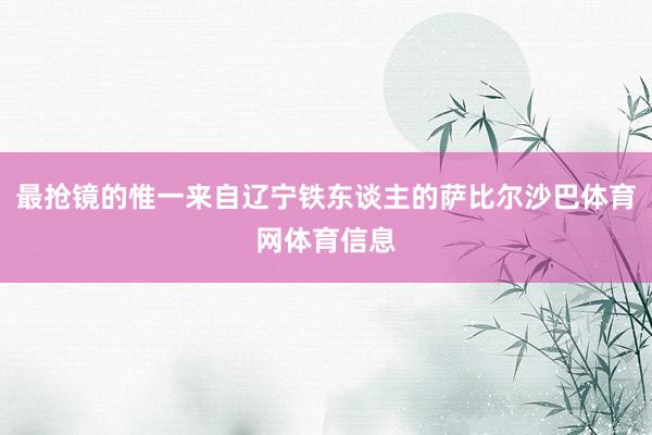 最抢镜的惟一来自辽宁铁东谈主的萨比尔沙巴体育网体育信息