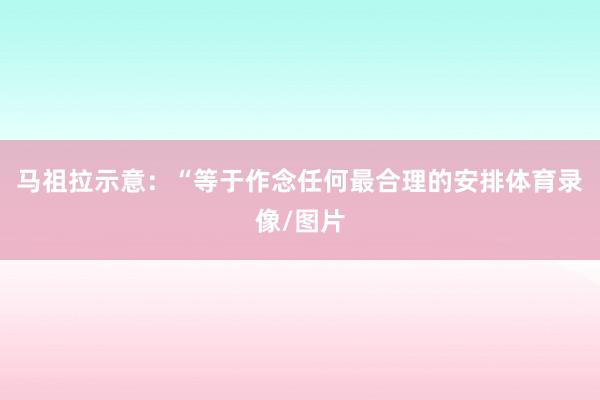 马祖拉示意：“等于作念任何最合理的安排体育录像/图片