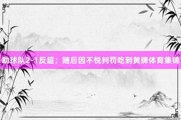 助球队2-1反超；随后因不悦判罚吃到黄牌体育集锦