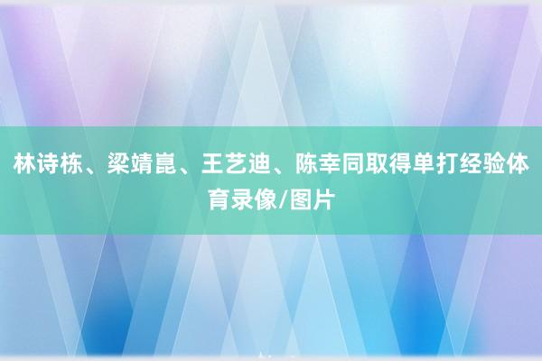 林诗栋、梁靖崑、王艺迪、陈幸同取得单打经验体育录像/图片