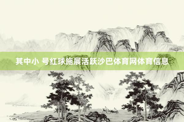 其中小 号红球施展活跃沙巴体育网体育信息