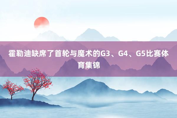 霍勒迪缺席了首轮与魔术的G3、G4、G5比赛体育集锦