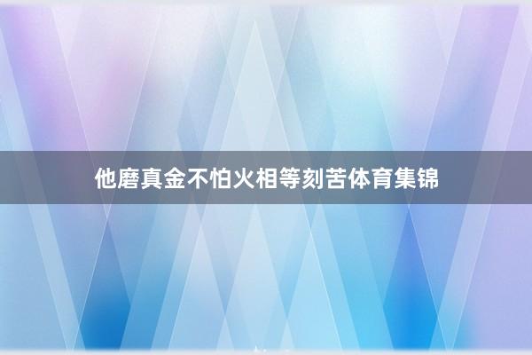 他磨真金不怕火相等刻苦体育集锦
