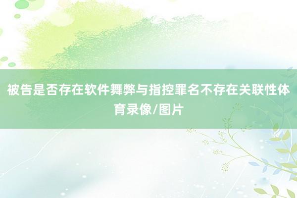 被告是否存在软件舞弊与指控罪名不存在关联性体育录像/图片