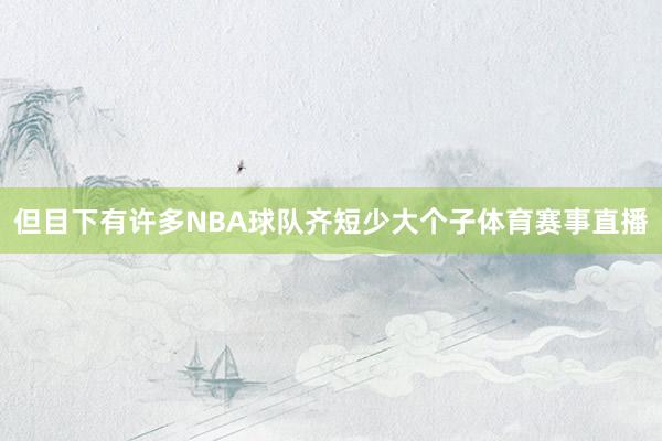 但目下有许多NBA球队齐短少大个子体育赛事直播
