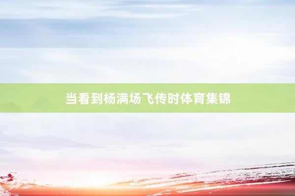 当看到杨满场飞传时体育集锦