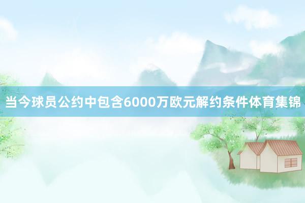 当今球员公约中包含6000万欧元解约条件体育集锦