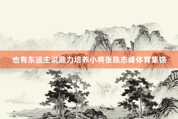 也有东谈主说鼎力培养小将张陈志峰体育集锦