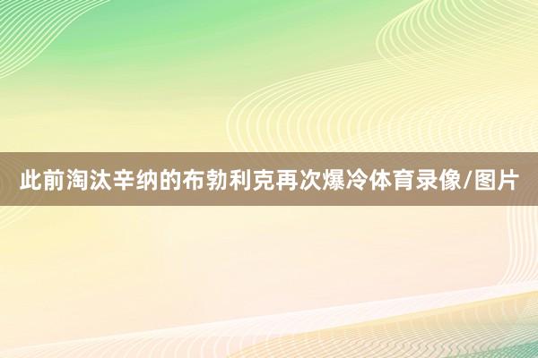 此前淘汰辛纳的布勃利克再次爆冷体育录像/图片