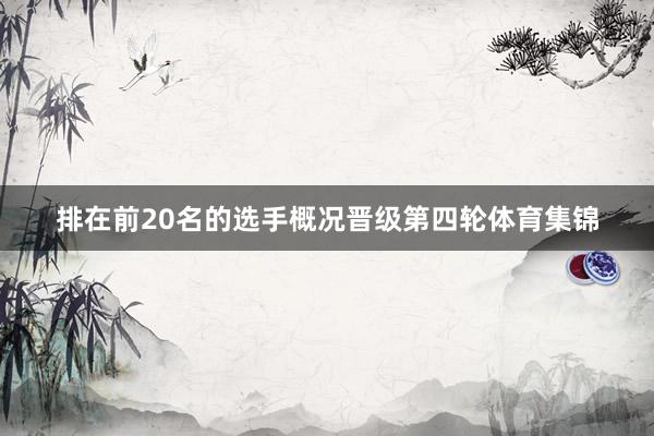 排在前20名的选手概况晋级第四轮体育集锦