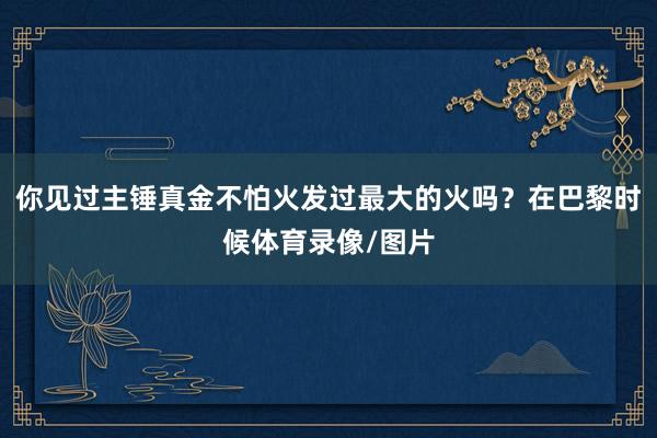 你见过主锤真金不怕火发过最大的火吗？在巴黎时候体育录像/图片