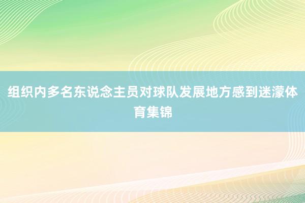 组织内多名东说念主员对球队发展地方感到迷濛体育集锦