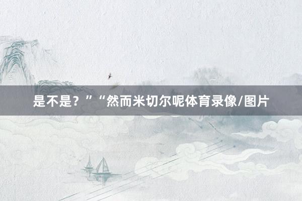 是不是？”“然而米切尔呢体育录像/图片