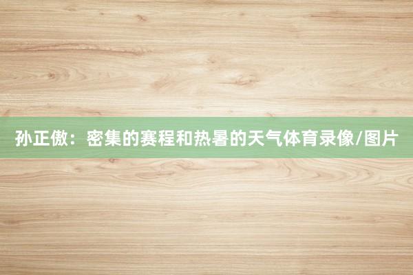 孙正傲：密集的赛程和热暑的天气体育录像/图片