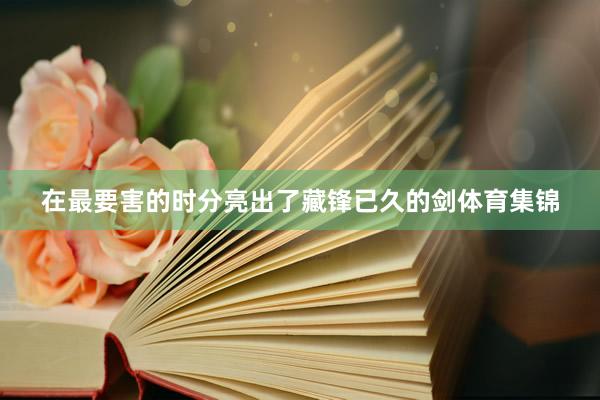 在最要害的时分亮出了藏锋已久的剑体育集锦