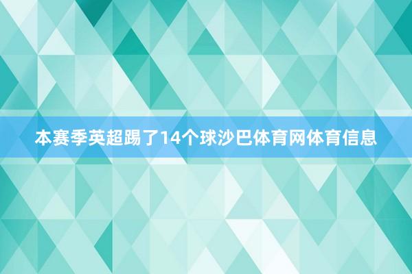 本赛季英超踢了14个球沙巴体育网体育信息